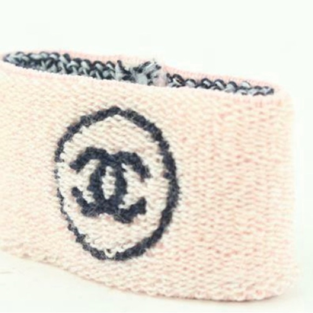 Chanel Pink X Black Gym Wristband Sweatband - Picture 4 of 5